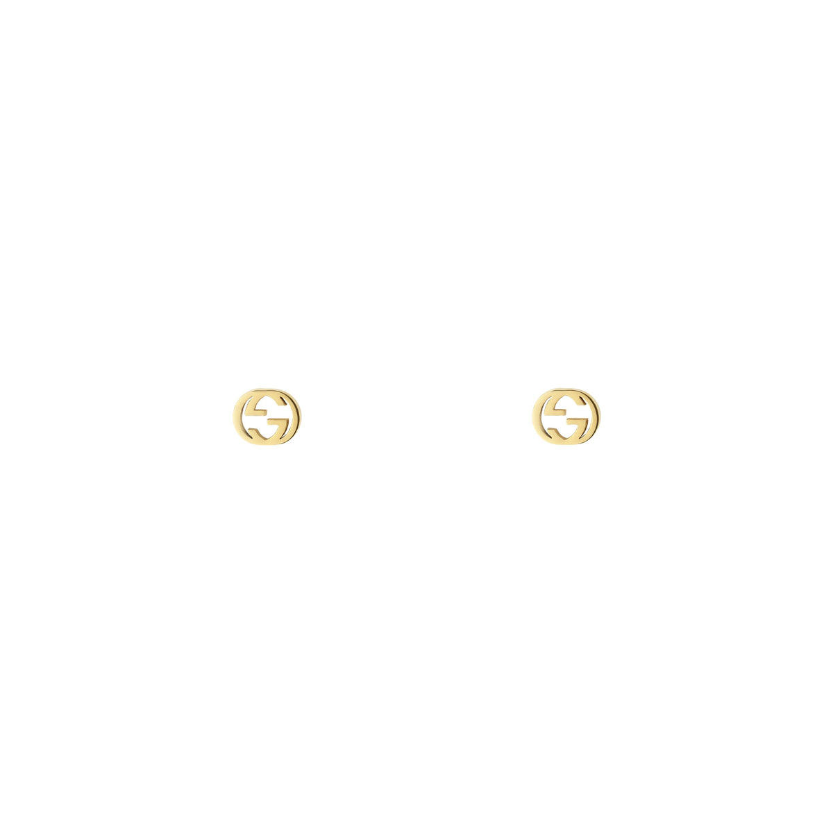 Gucci Interlocking 18ct Yellow Gold Stud Earrings