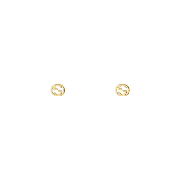 Gucci Interlocking 18ct Yellow Gold Stud Earrings