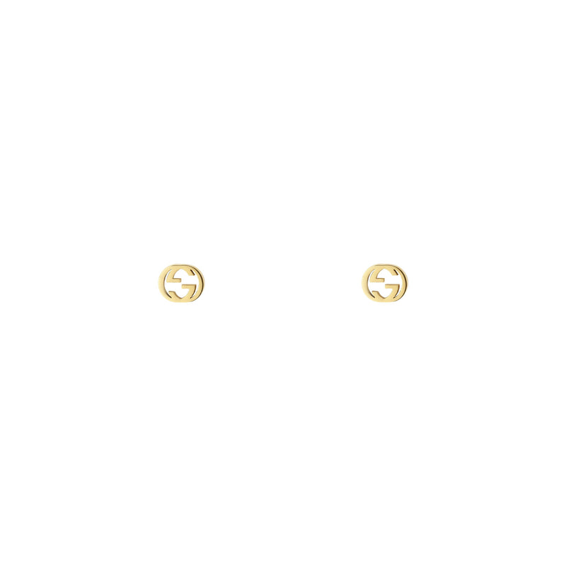 Gucci Interlocking 18ct Yellow Gold Stud Earrings
