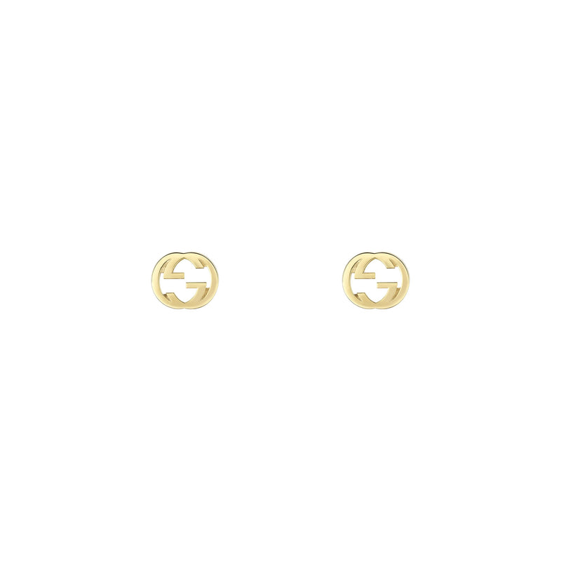 Gucci Interlocking 18ct Yellow Gold Large Stud Earrings