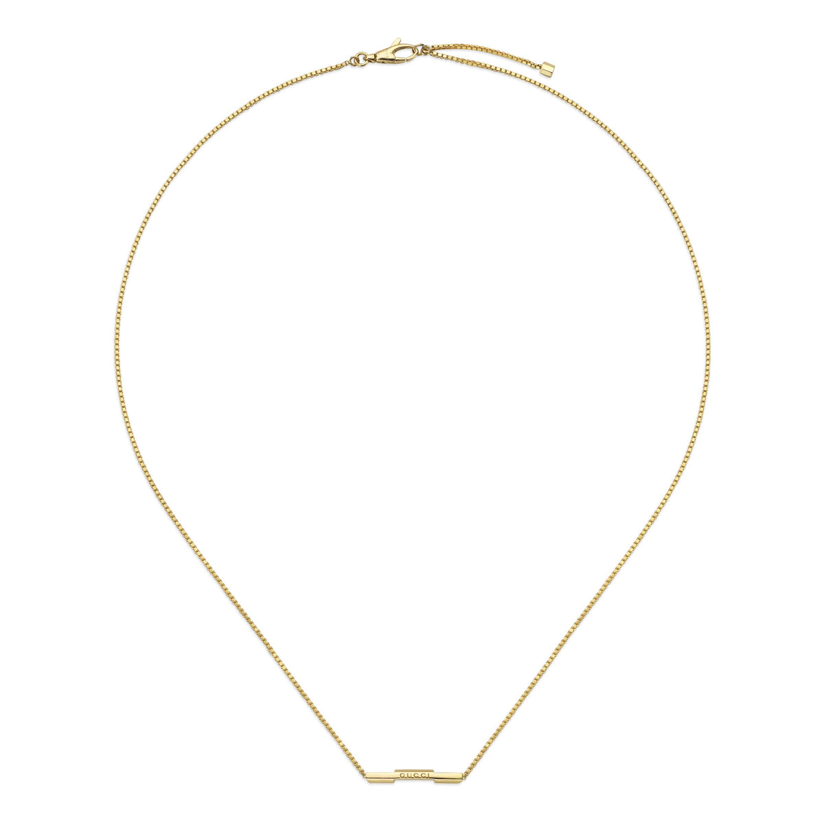Gucci Link to Love 18ct Yellow Gold Necklace with 'GUCCI' bar