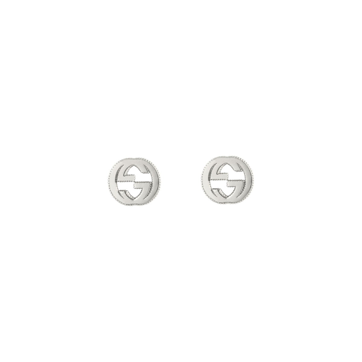 Gucci Interlocking Sterling Silver Stud Earrings