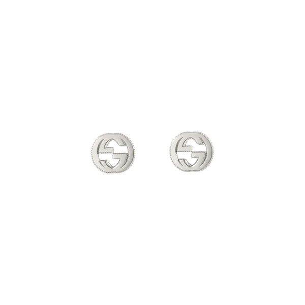 Gucci Interlocking Sterling Silver Stud Earrings
