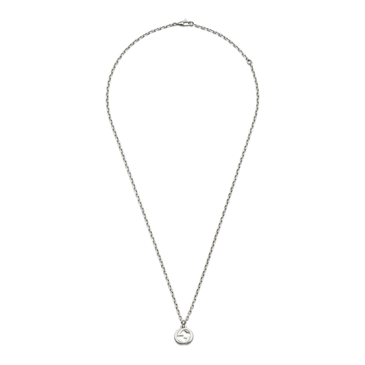 Gucci Interlocking Sterling Silver Chain Necklace