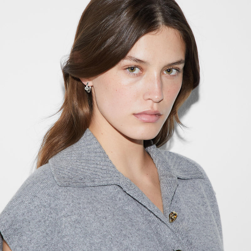 Gucci Interlocking Sterling Silver Hoop Earrings