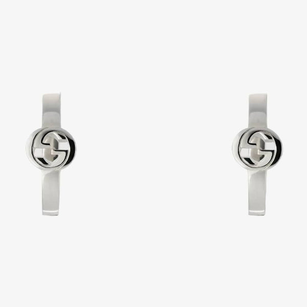 Gucci Interlocking Sterling Silver Hoop Earrings