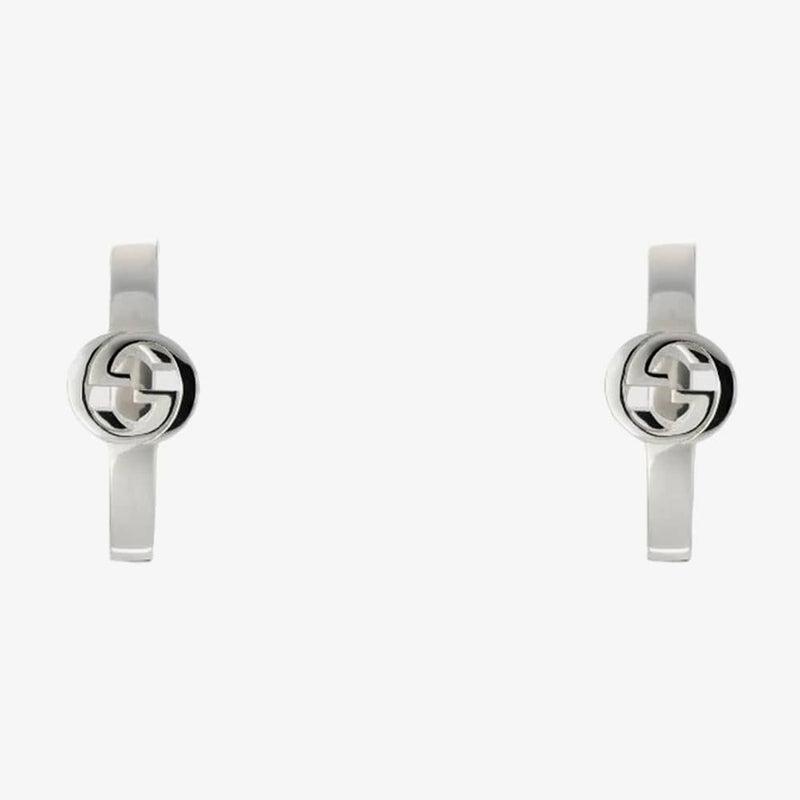 Gucci Interlocking Sterling Silver Hoop Earrings