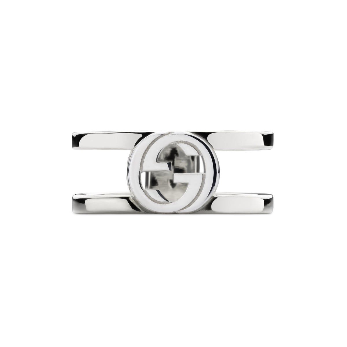 Gucci Interlocking Sterling Silver Wide Ring