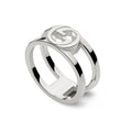 Gucci Interlocking Sterling Silver Wide Ring