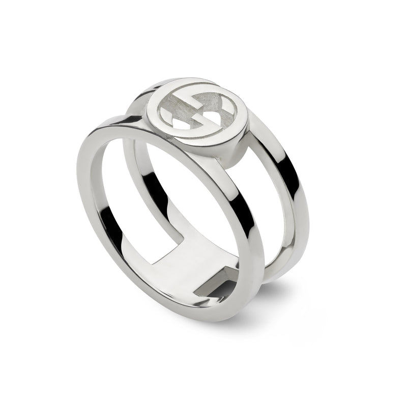 Gucci Interlocking Sterling Silver Wide Ring