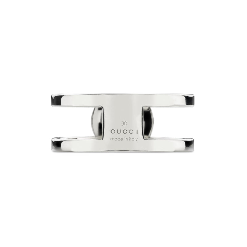 Gucci Interlocking Sterling Silver Wide Ring