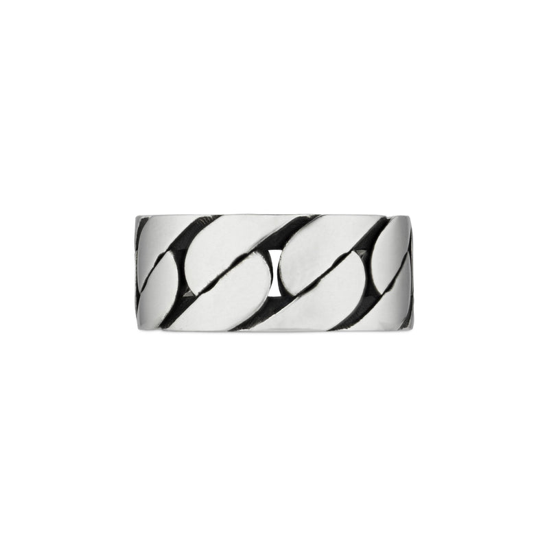 Gucci Interlocking Sterling Silver Wide Ring