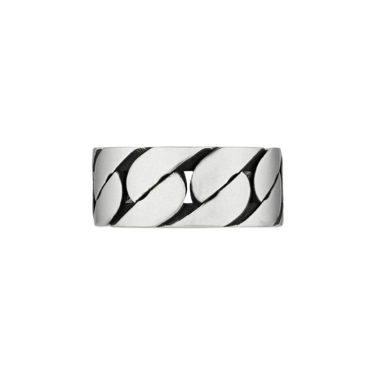 Gucci Interlocking Sterling Silver Wide Ring