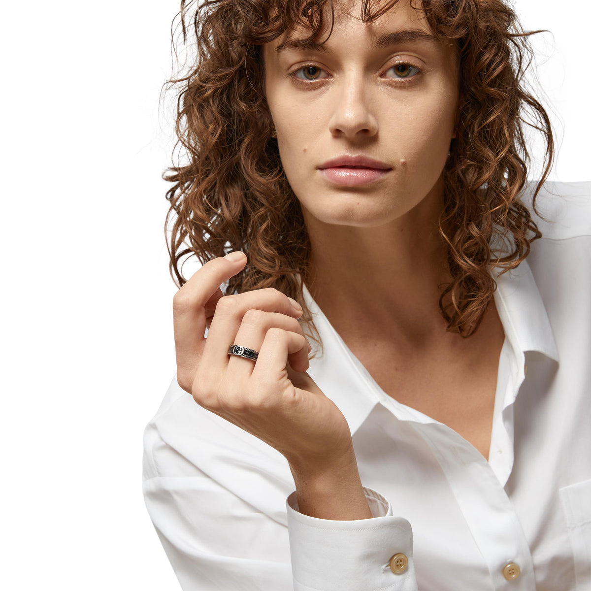 Gucci Interlocking Sterling Silver Ring