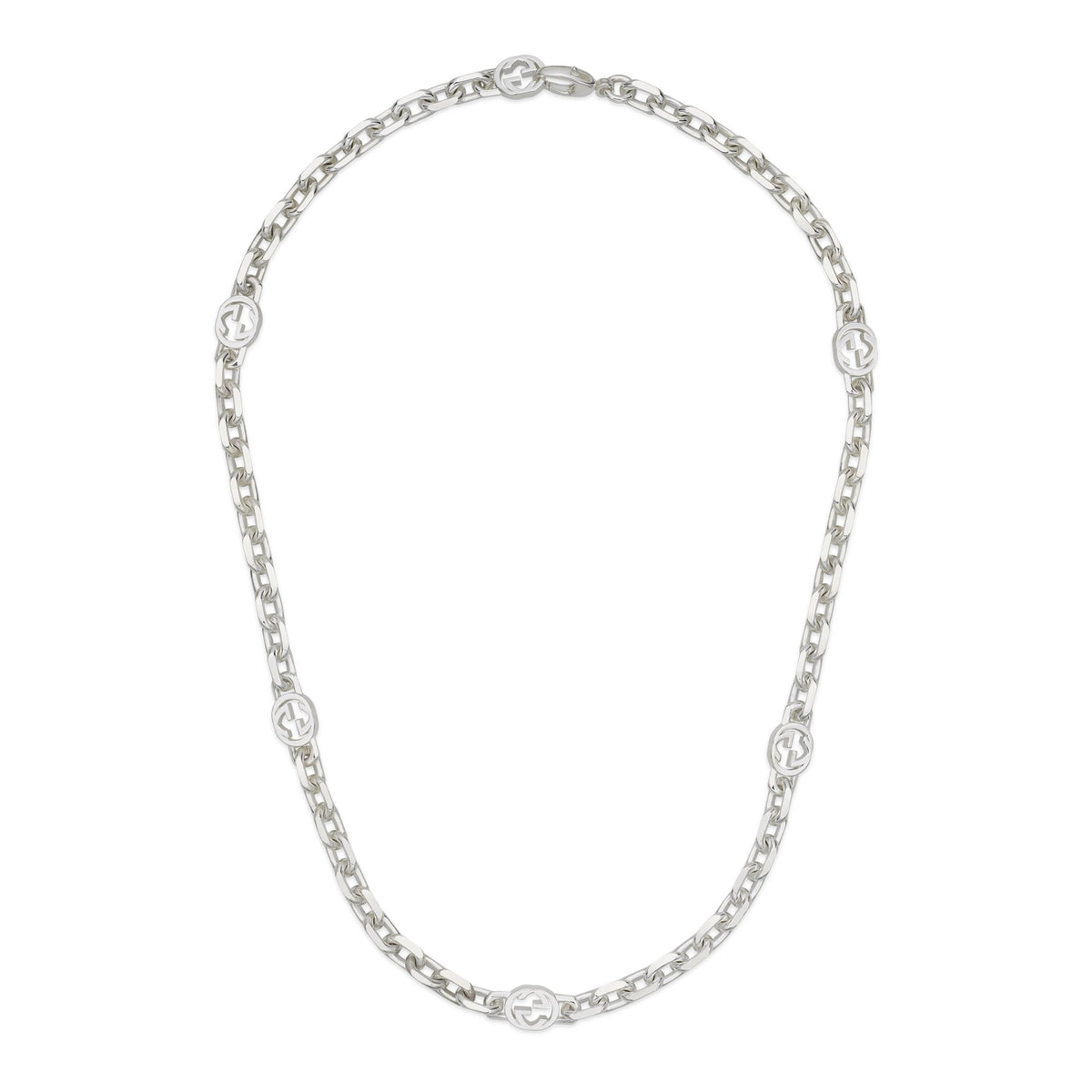 Gucci Interlocking Sterling Silver Chain Necklace