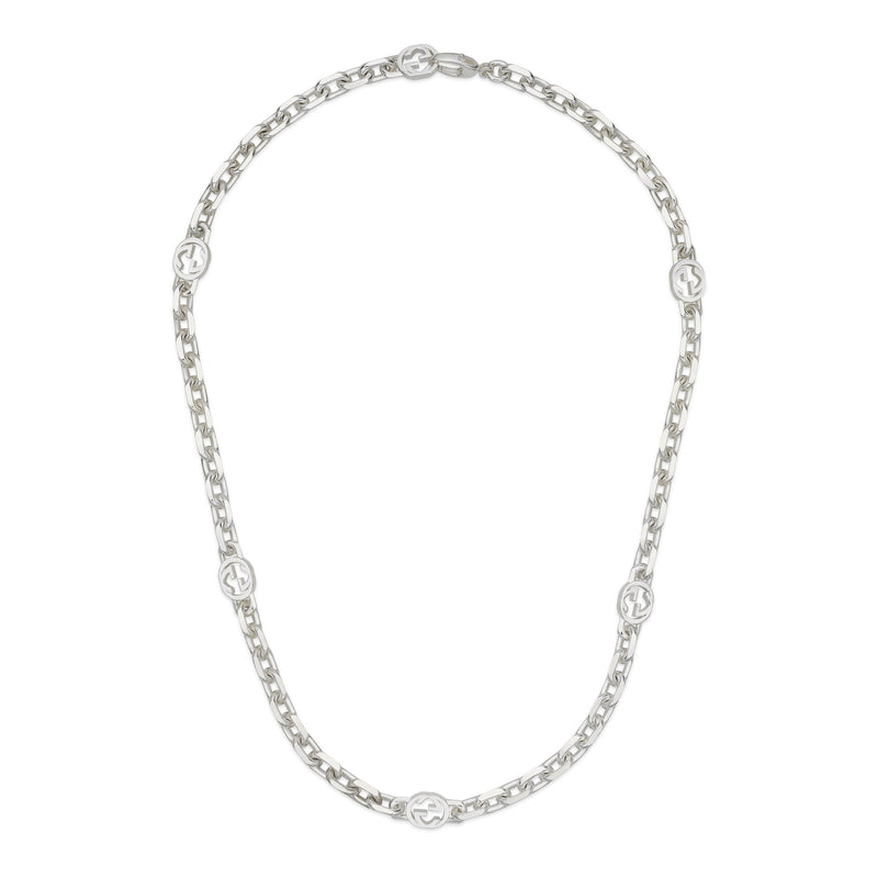 Gucci Interlocking Sterling Silver Chain Necklace