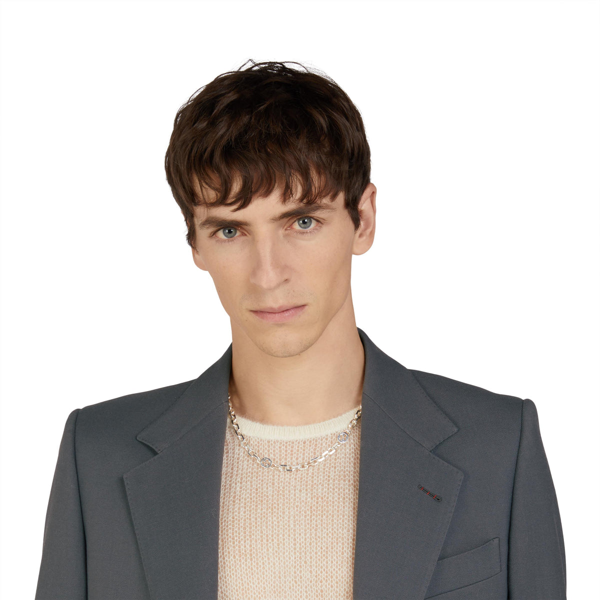 Gucci Interlocking Sterling Silver Chain Necklace