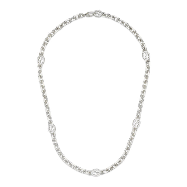 Gucci Interlocking Sterling Silver Chain Necklace
