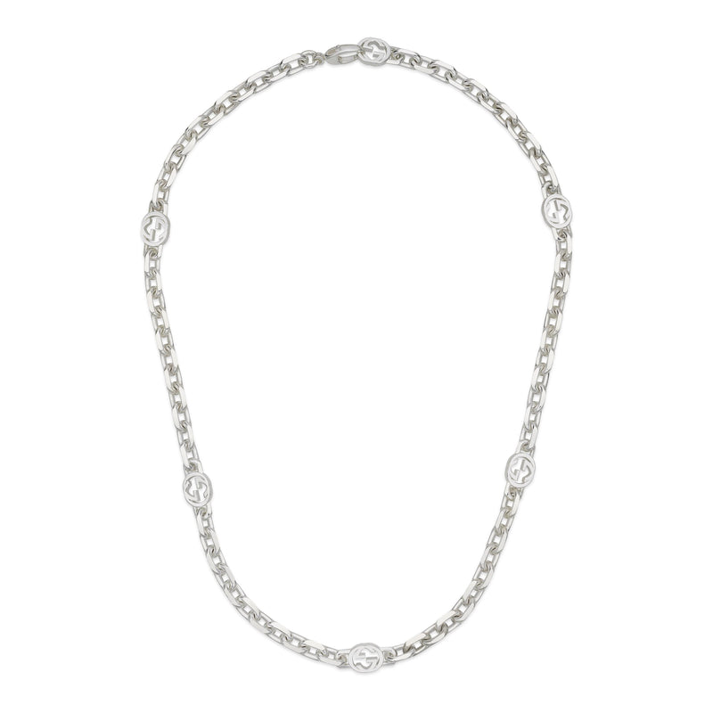 Gucci Interlocking Sterling Silver Chain Necklace