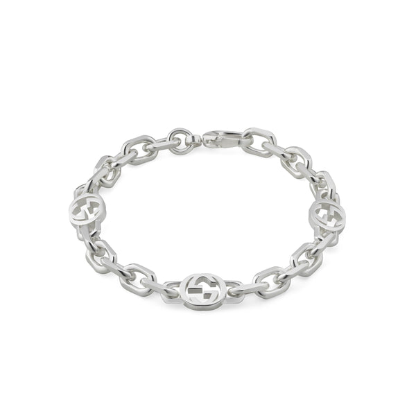 Gucci Interlocking Sterling Silver Chain Bracelet