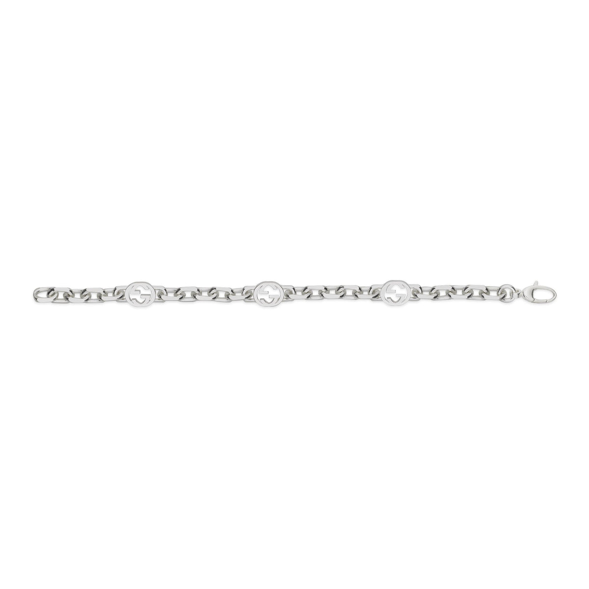 Gucci Interlocking Sterling Silver Chain Bracelet