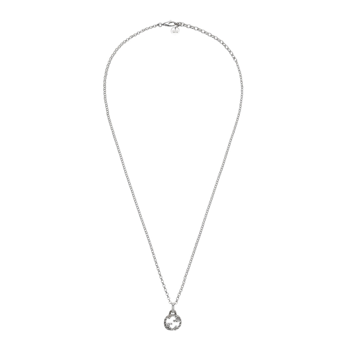 Gucci Interlocking Sterling Silver Pendant Necklace