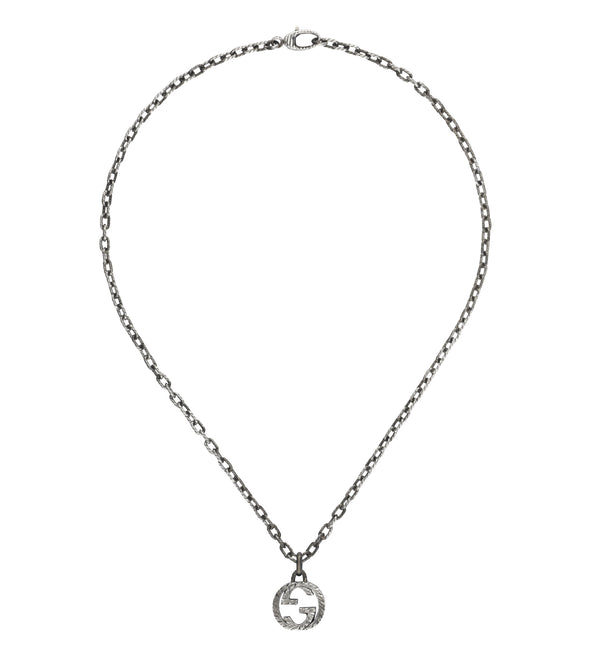 Gucci Interlocking Sterling Silver Pendant Necklace