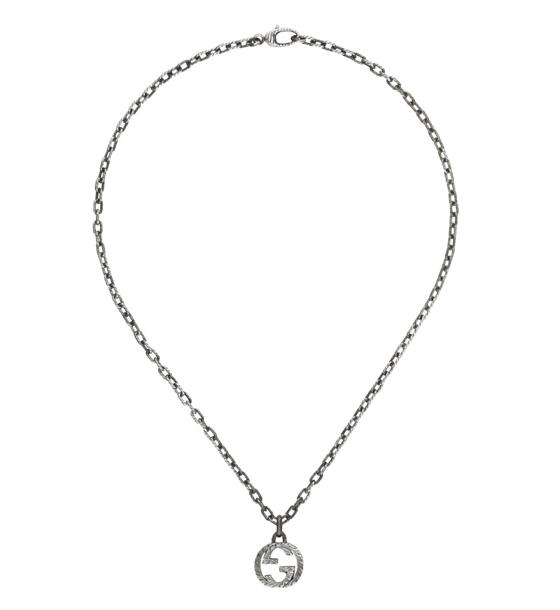 Gucci Interlocking Sterling Silver Pendant Necklace