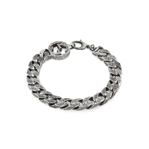 Gucci Interlocking Sterling Silver Heavy Bracelet