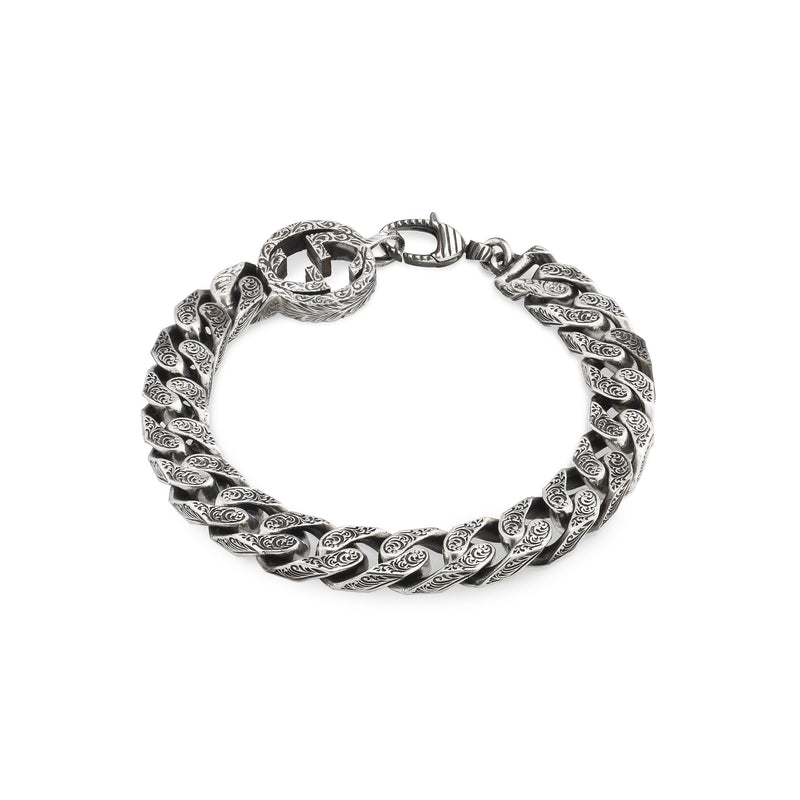 Gucci Interlocking Sterling Silver Heavy Bracelet