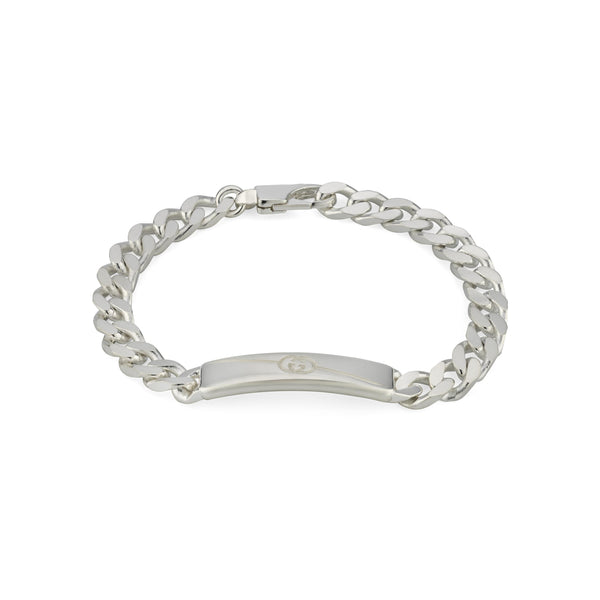 Gucci Interlocking G Diagonal Sterling Silver Bracelet