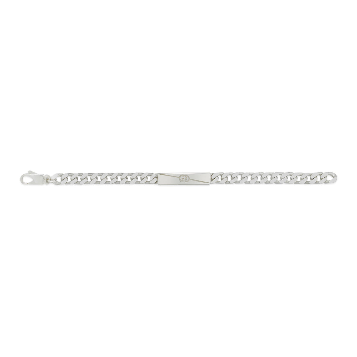 Gucci Interlocking G Diagonal Sterling Silver Bracelet