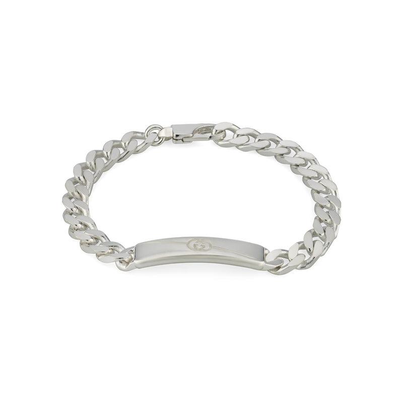 Gucci Interlocking G Diagonal Sterling Silver Bracelet