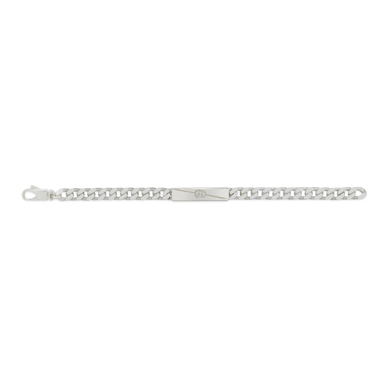 Gucci Interlocking G Diagonal Sterling Silver Bracelet