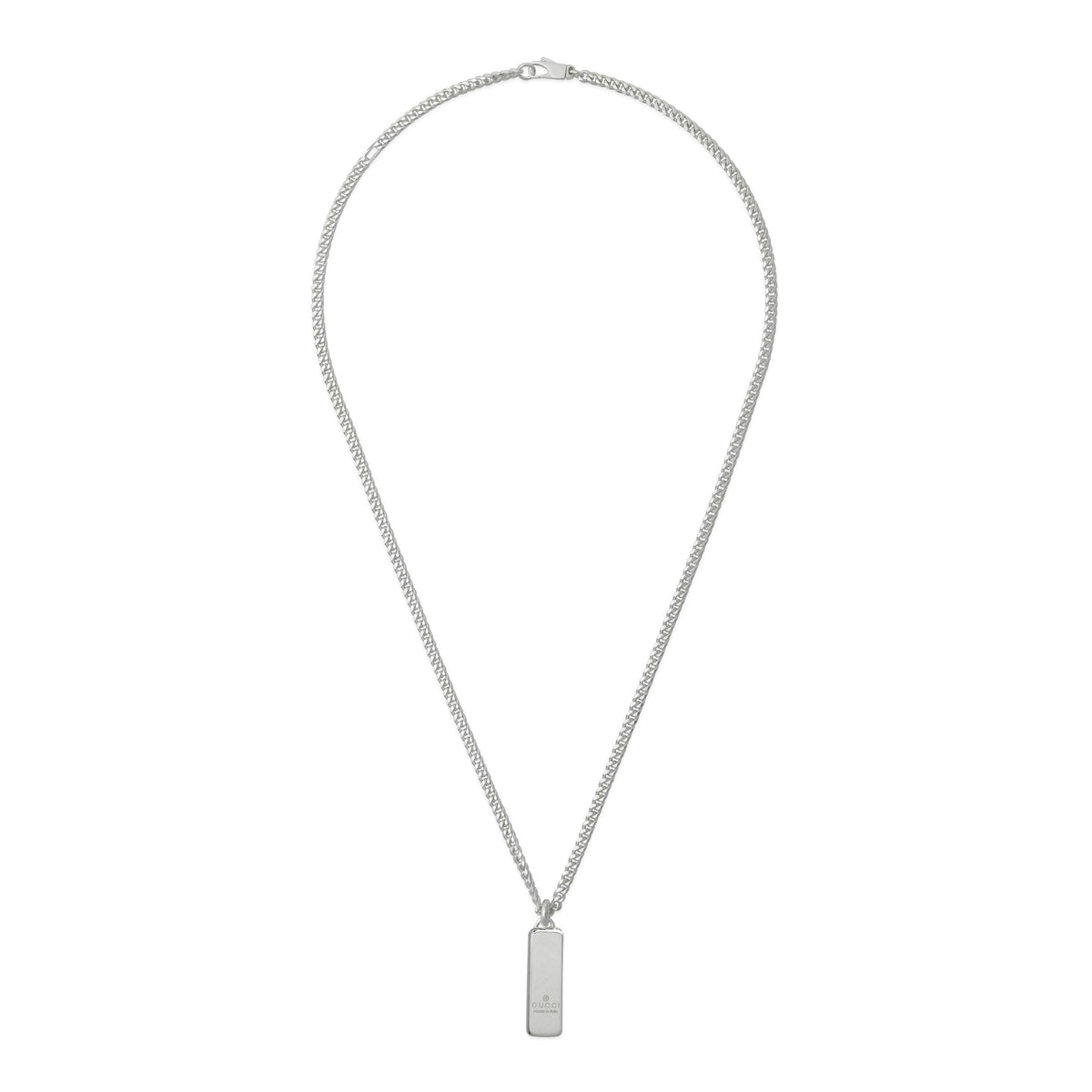 Gucci Interlocking G Sterling Silver Diagonal Necklace