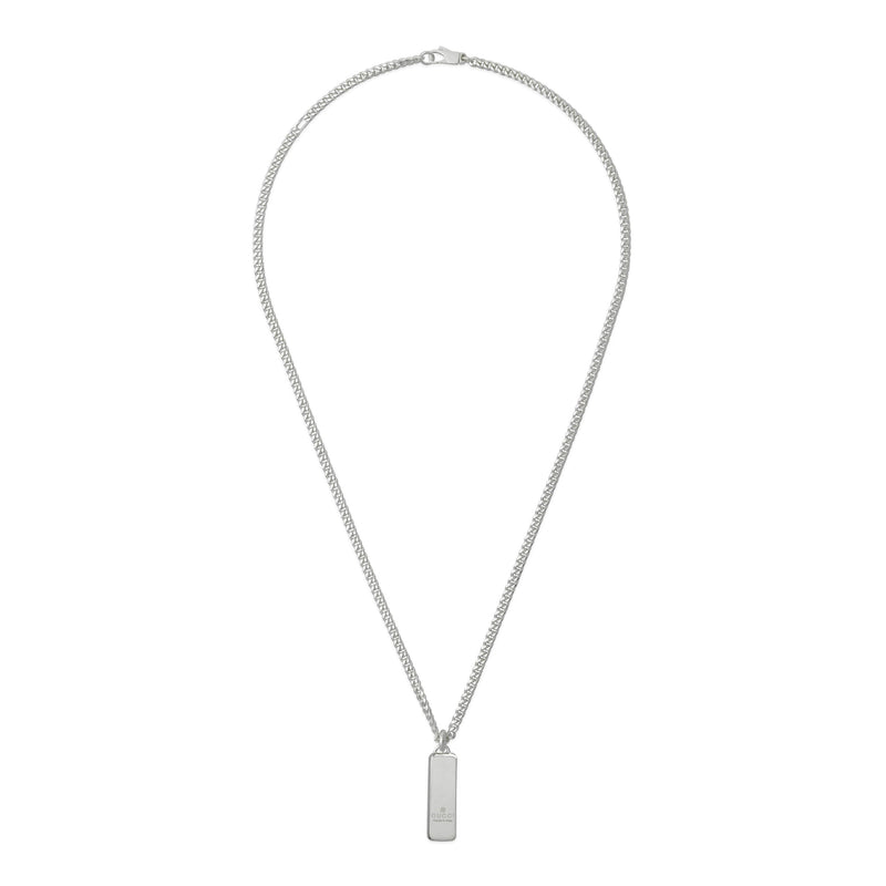 Gucci Interlocking G Sterling Silver Diagonal Necklace