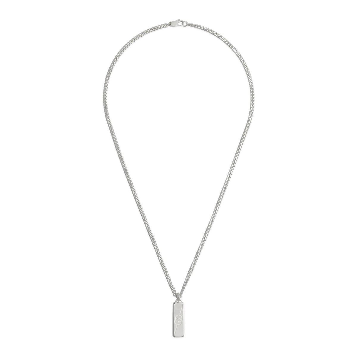 Gucci Interlocking G Sterling Silver Diagonal Necklace