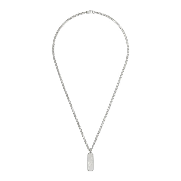 Gucci Interlocking G Sterling Silver Diagonal Necklace