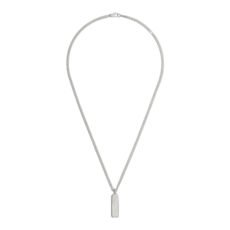 Gucci Interlocking G Sterling Silver Diagonal Necklace