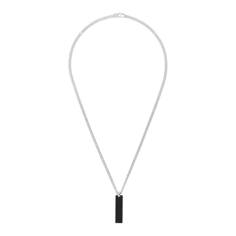 Gucci GG Tag Sterling Silver Chain Necklace