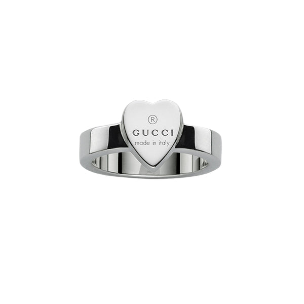 Gucci Trademark Heart Sterling Silver Ring