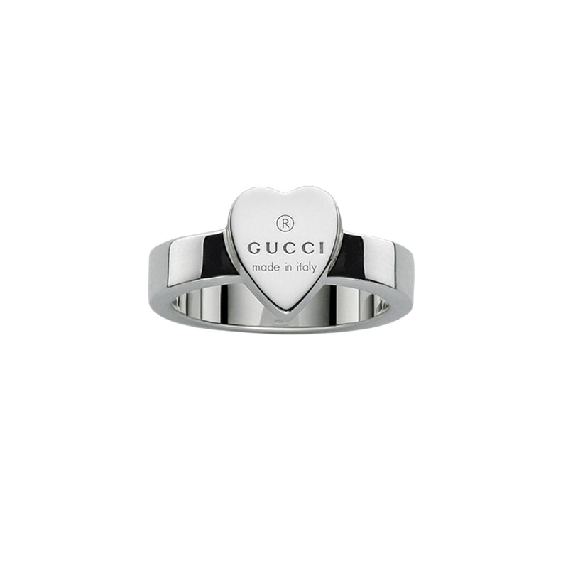 Gucci Trademark Heart Sterling Silver Ring