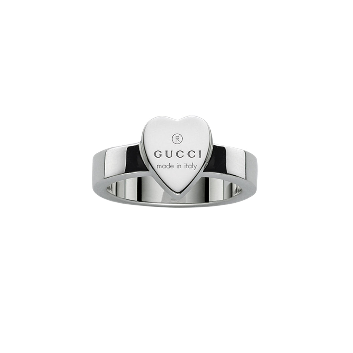 Gucci Trademark Heart Sterling Silver Ring