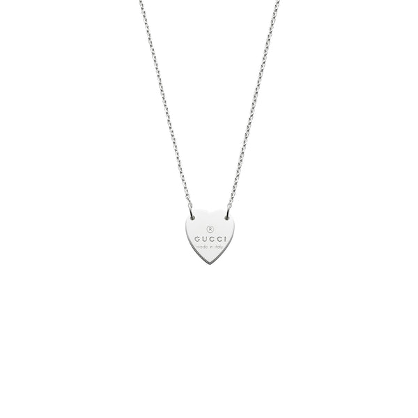 Gucci Trademark Heart Sterling Silver Necklace