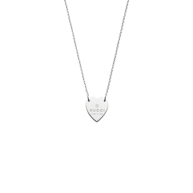 Gucci Trademark Heart Sterling Silver Necklace