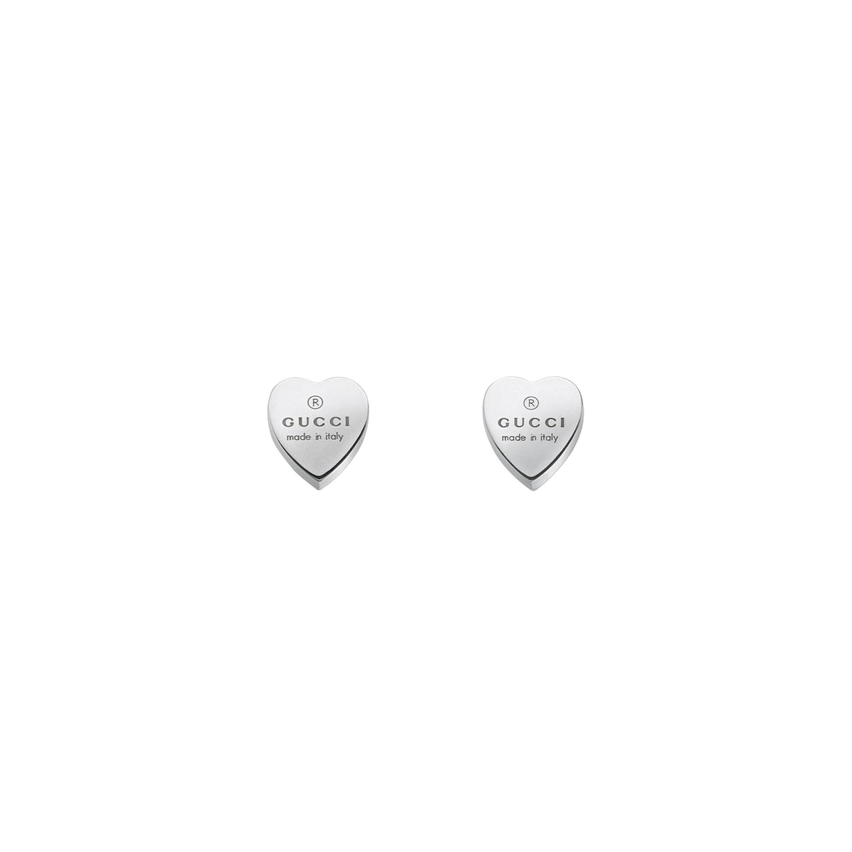 Gucci Trademark Heart Sterling Silver Earrings