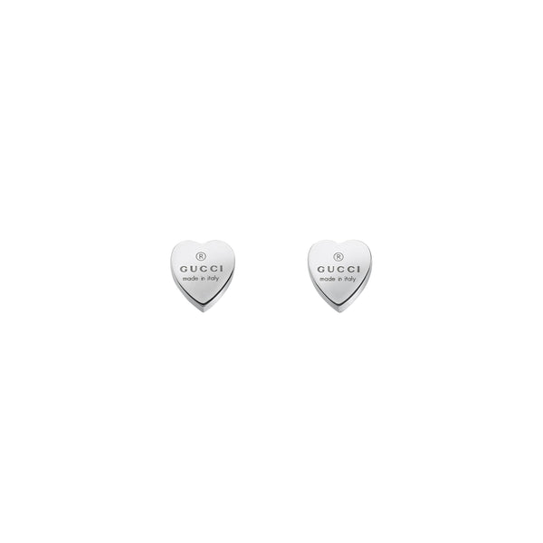 Gucci Trademark Heart Sterling Silver Earrings