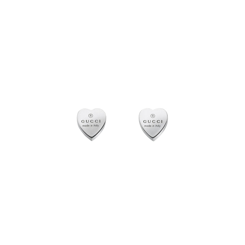 Gucci Trademark Heart Sterling Silver Earrings