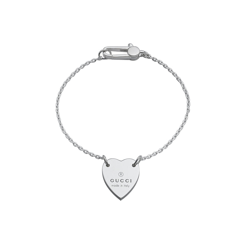 Gucci Trademark Heart Sterling Silver Bracelet