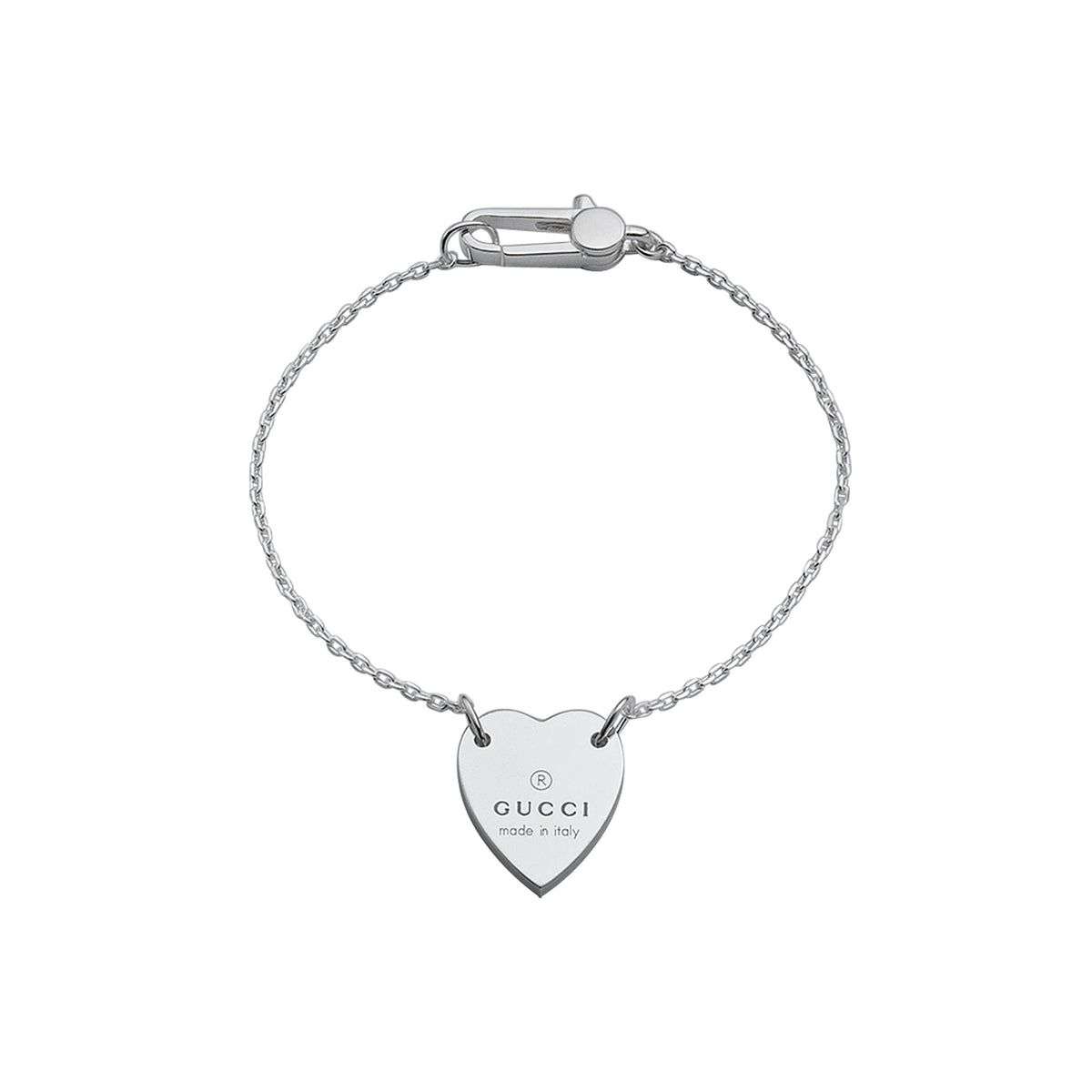 Gucci Trademark Heart Sterling Silver Bracelet